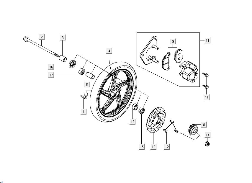 Ruota anteriore blu Kymco People 50 2 tempi