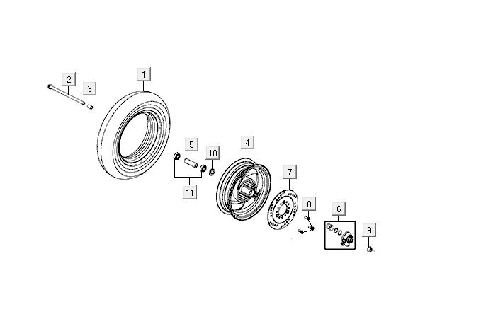 Ruota anteriore Kymco VP50 4 tempi AcTecho argento