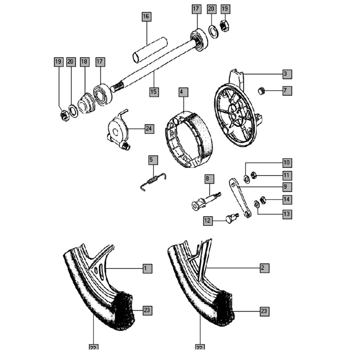 Voorwiel oud Tomos FLEXER XL (45KMH) (K8-L0)