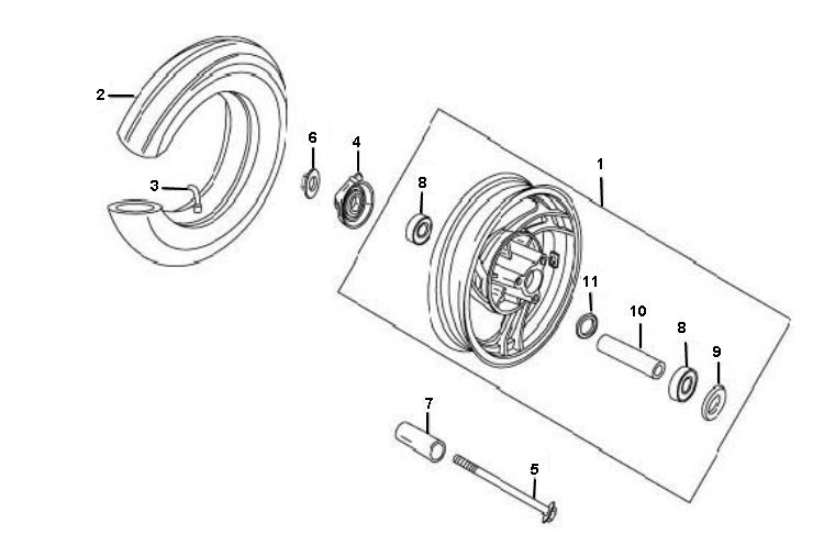 Ruota anteriore Peugeot V-Clic 50 4 tempi AC