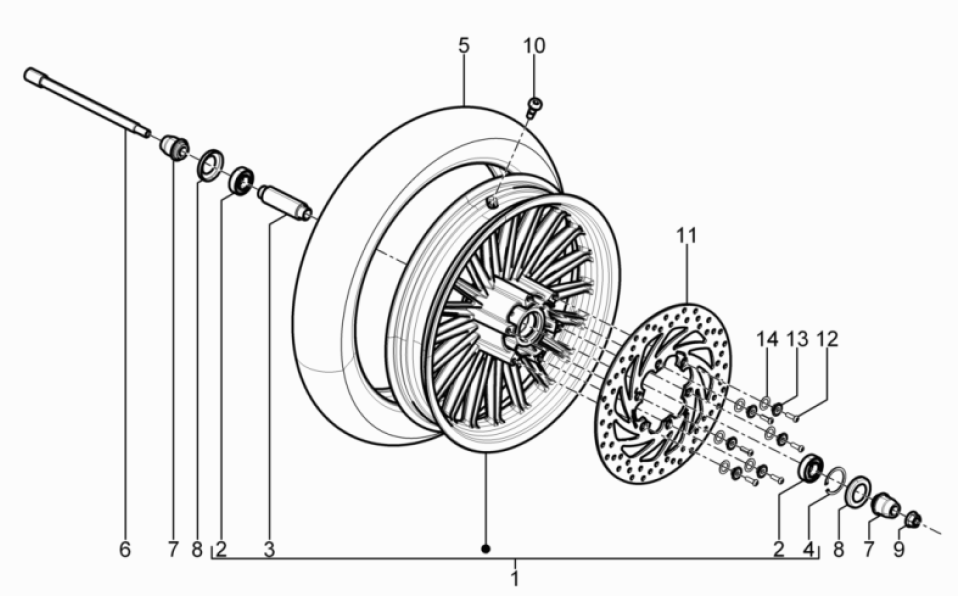 Ruota anteriore Piaggio Beverly 125 RST 4V Euro 3 2010-2015