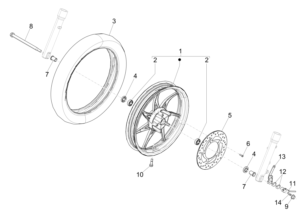 Ruota anteriore Piaggio Liberty 50 4 tempi AC IGET 3V Euro 5