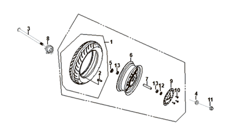 Ruota anteriore Sym Fiddle II Euro 4 (WH-006) Bianca