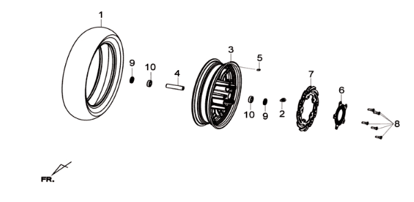 Ruota anteriore Sym Joymax 300I ABS E3 2014-2016