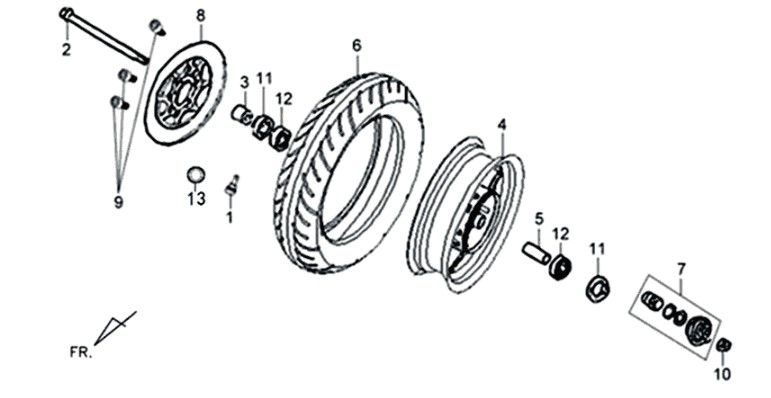 Ruota anteriore Sym XPRO 50 4 tempi AC Euro 4