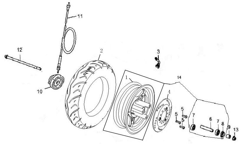 Ruota anteriore Turbho RG50 rosa