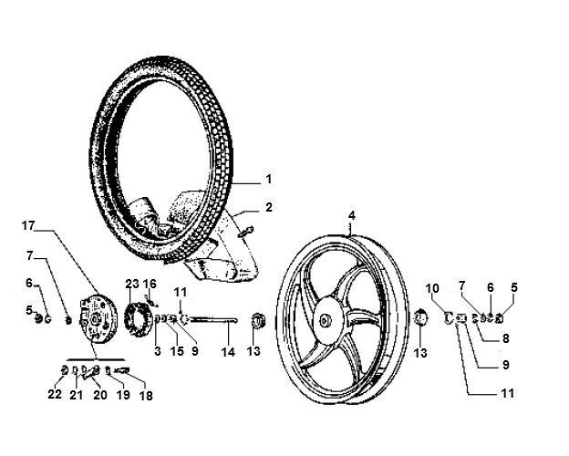 Ruota anteriore Piaggio Ciao