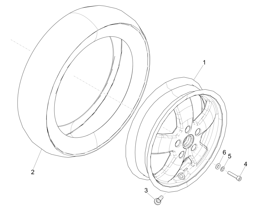 Ruota anteriore Vespa GTS 125 IE ABS Euro 4 2019