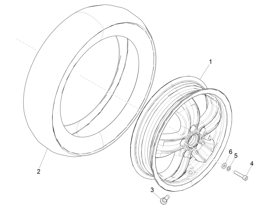 Ruota anteriore Vespa GTS 125 IE ABS Euro 5 2021
