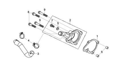 Water pump cover Sym Joymax Z 125 E4