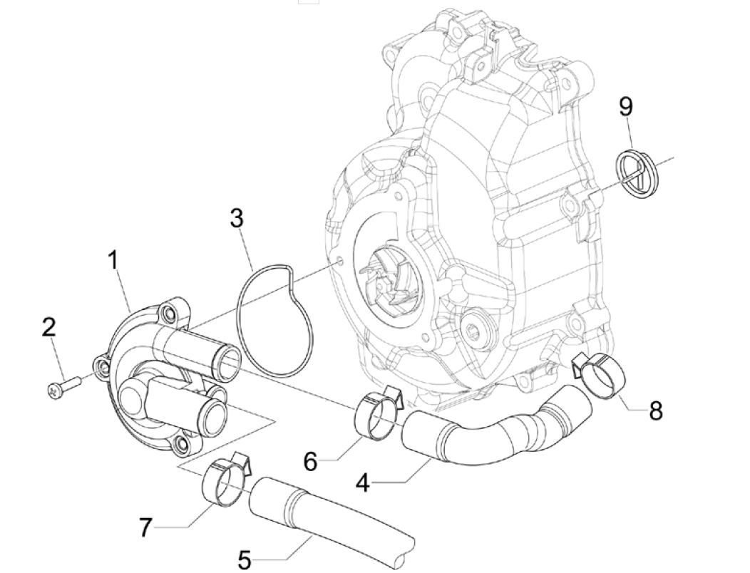 Pompa acqua Piaggio MP3 300 ie LT Business - Sport (con e senza ABS) 2016-2018