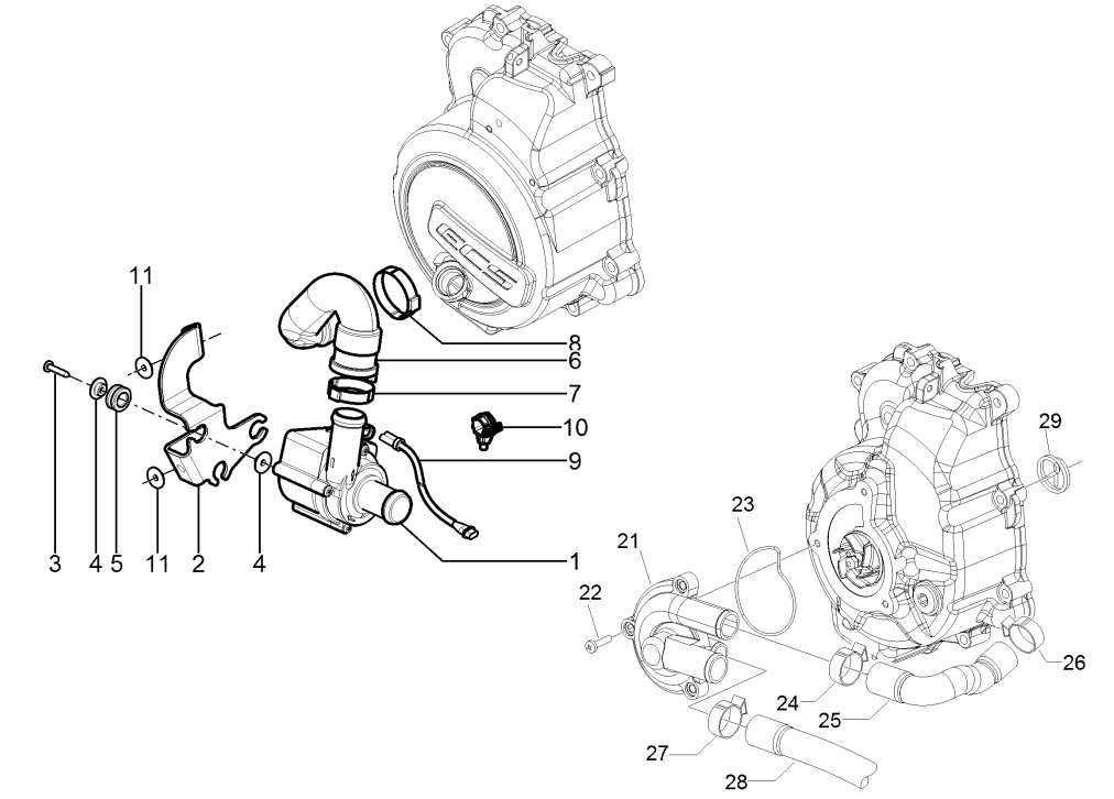 Pompa Acqua Piaggio Beverly 125 RST 4V Euro 3 2010-2015