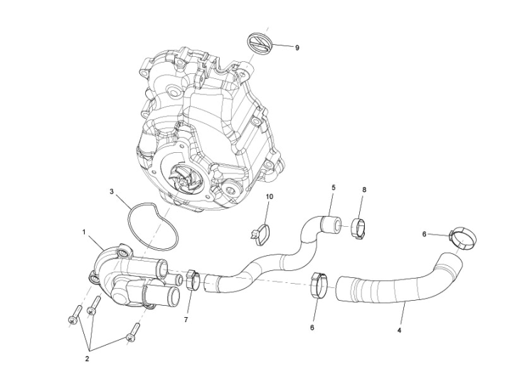 Pompa acqua Vespa GTS 300 ie 2008-2016 (con e senza ABS)