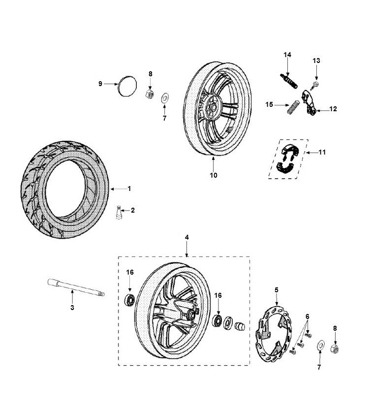 Ruota anteriore - Ruota posteriore Peugeot Speedfight 3 50 2 tempi AC 2 tempi