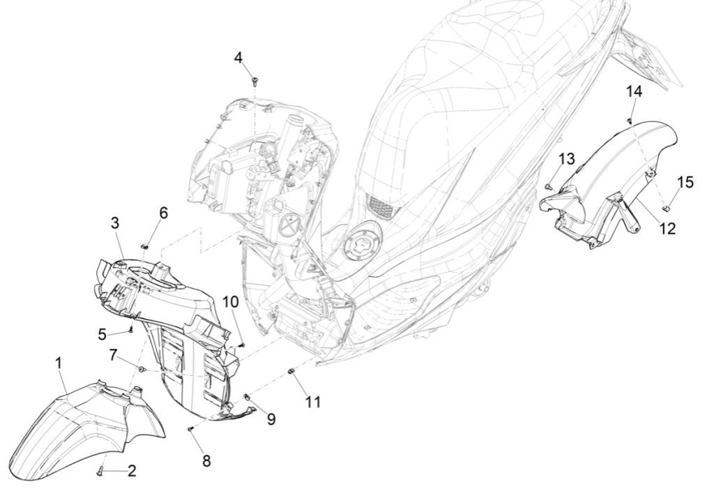 Parafango anteriore - Parafanghi Piaggio Medley 125 ABS Euro 5 2021-2022