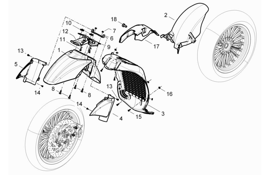 Parafango anteriore - Parafanghi Piaggio Beverly 125 RST 4V Euro 3 2010-2015