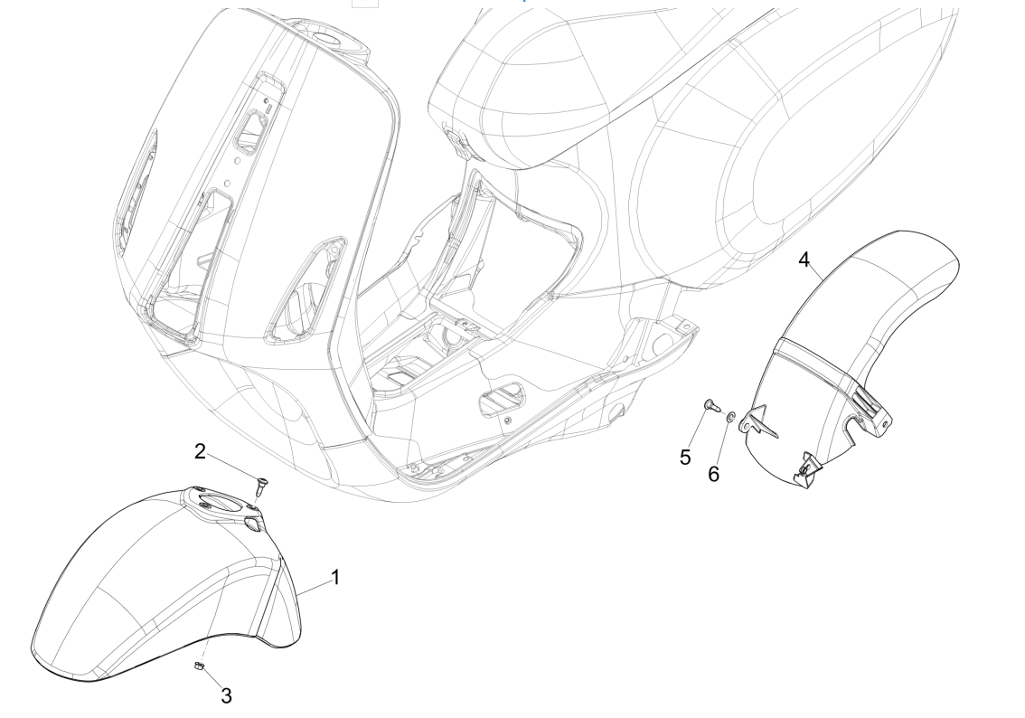 Wheelroom - Parafango Vespa Sprint 4 tempi 3V (iniezione euro4 IGET) Orange 890/A