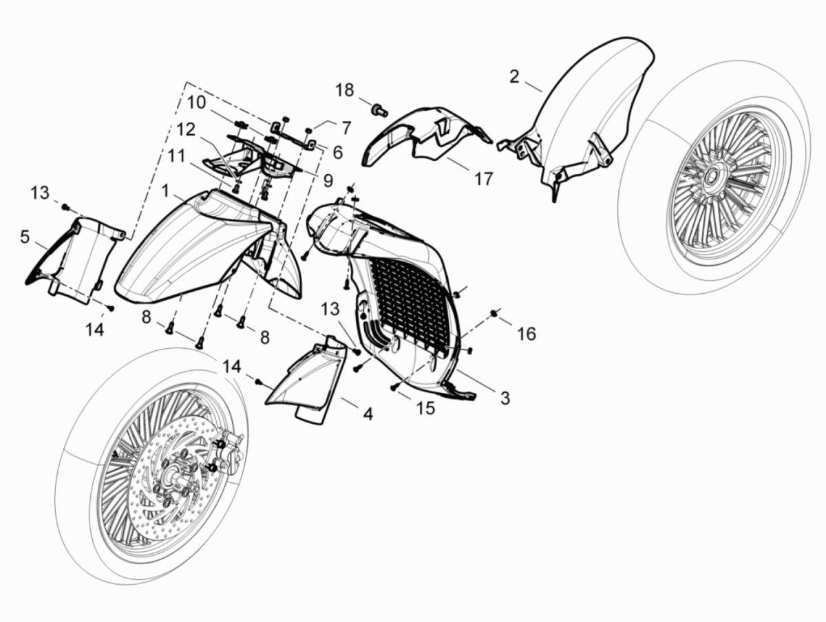 Parafango anteriore - Parafanghi Piaggio Beverly 300 IE ABS Euro 4 2016-2020