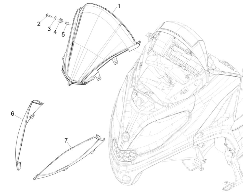 Parabrezza Piaggio MP3 300 HPE/300 HPE Sport ABS Euro 5 2020-2022