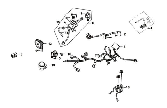 Wire harness Sym Orbit II 125i E4