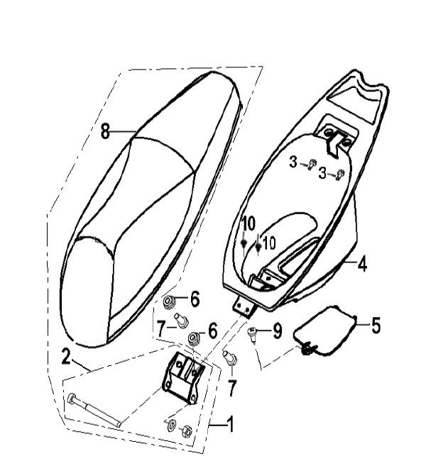 Sella - Helmbak Generic Xor 50 2 tempi 2007 bianca 25