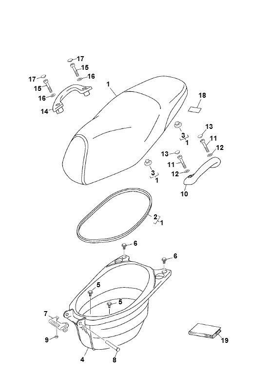 Sella - Scatola per casco Yamaha Neo's 50 2-Stroke AC ←2003