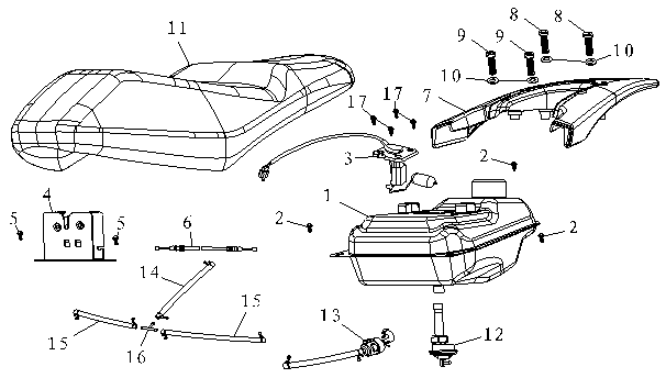 Sella - Gas Tank China FoX rossa opaca