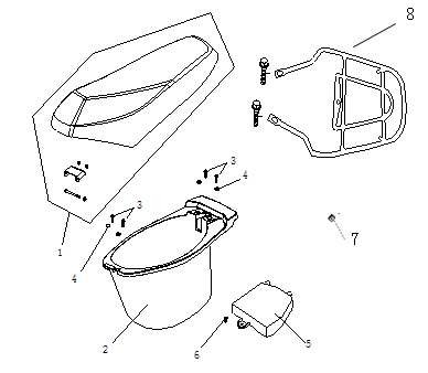 Saddle - Scatola porta casco China Ape 50 nera