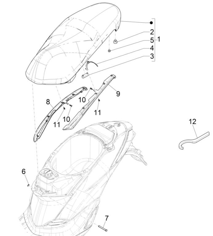 Sella Piaggio Liberty 125 IGET 3V ABS Euro 5