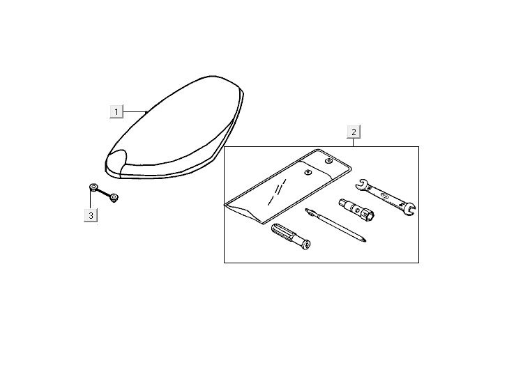 Sella Kymco Yup 50 2 tempi AC blu-argento