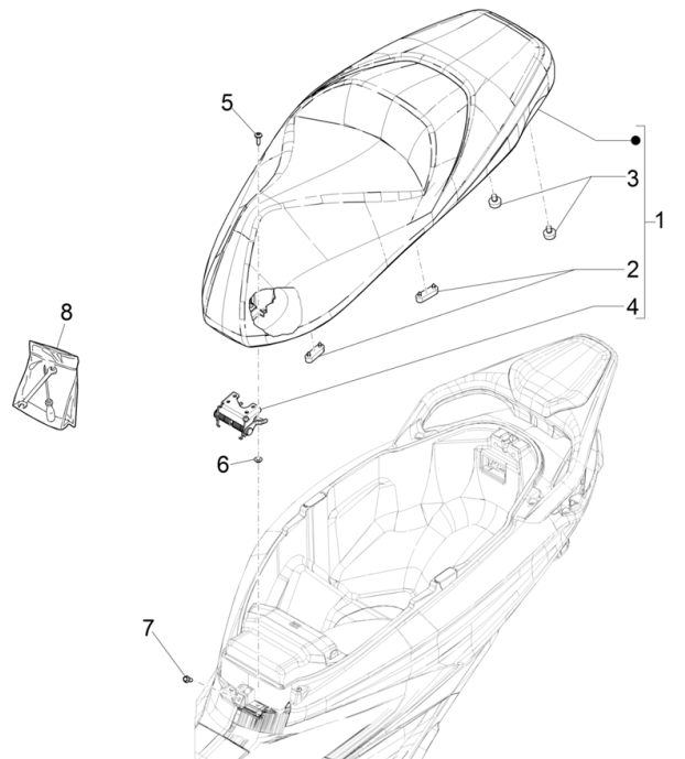 Sella Piaggio Beverly 300 HPE 4V ABS Euro 5 2021-2022