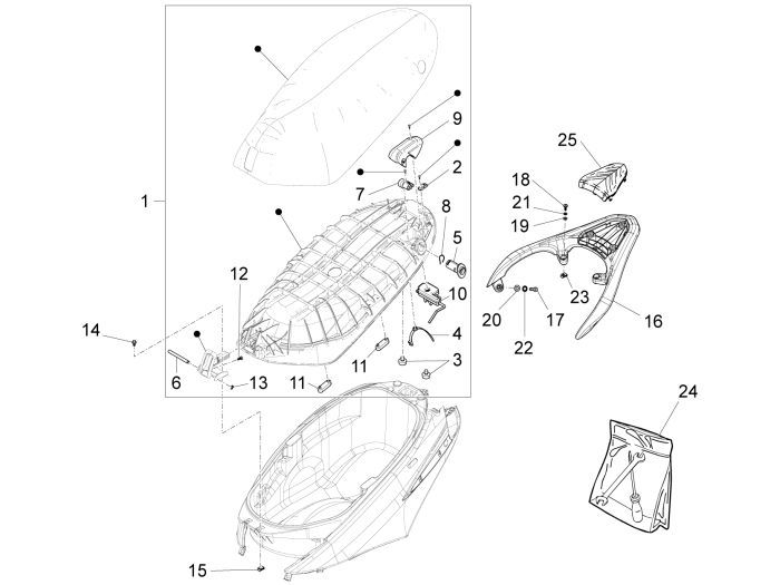 Sella Piaggio New Fly 4 tempi 2V