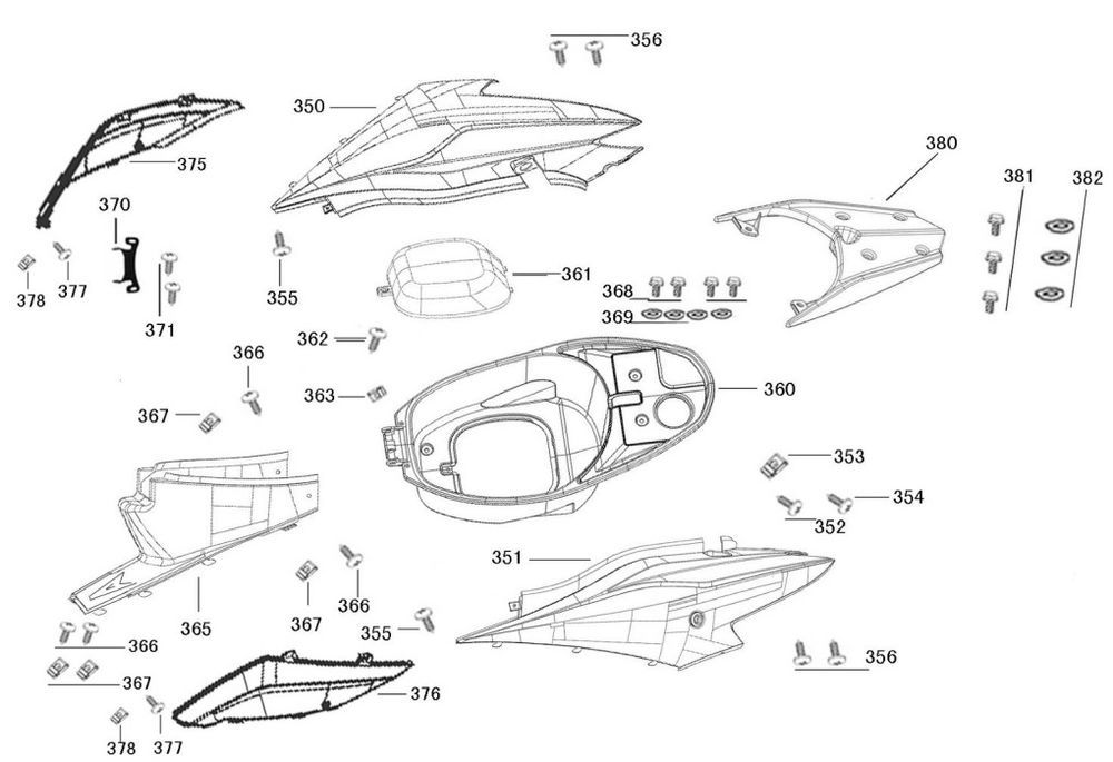 Parabrezza per moto - Helmbak - portapacchi posteriore AGM R8 rosso
