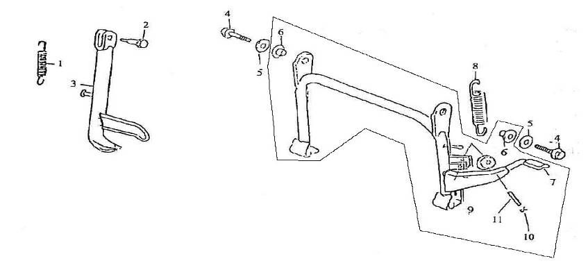 Cavalletto Centrale - Cavalletto laterale Berini Bella Milano 125
