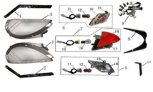 Parabrezza per moto - Helmbak - Portapacchi posteriore China LX nero