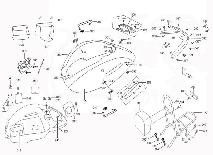 Parabrezza per moto - Scatola porta casco - portapacchi posteriore Neco Borsalino Oro marrone