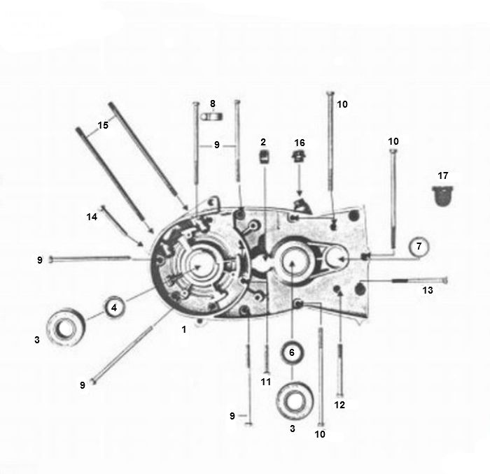 Carter sinistro tipo vecchio Zundapp 4 marce