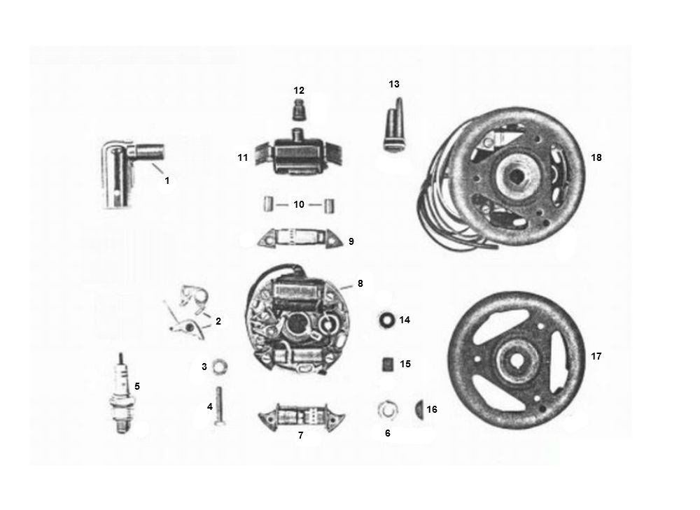 Accensione - Statore - Volano Zundapp 4 marce vecchio tipo