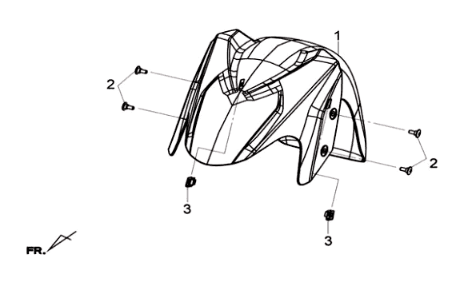 Parafango anteriore Sym Joymax 125I ABS nero (BK-2123S)