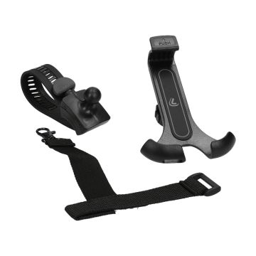 Supporto per telefono Scooter, ciclomotore/porta smartphone completo di cavo di sicurezza e morsetto sul volante (15-40 mm), lampada