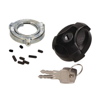 Tappo serbatoio chiudibile a chiave -CIF- Piaggio Ciao/SI/Bravo - adattatore universale incluso adatto per tubi serbatoio di diametro 33-48 mm