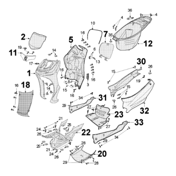 Beplating Peugeot Tweet 125 E3 2010-2013 IRON GREY (M8)
