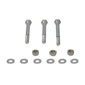 Set di viti per sospensioni motociclistiche Puch Maxi DMP in argento 12 pezzi (3 bulloni, 3 dadi, 6 anelli)