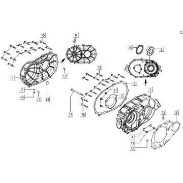 Coperchio carter rechts Kymco MXU 400 4T AC