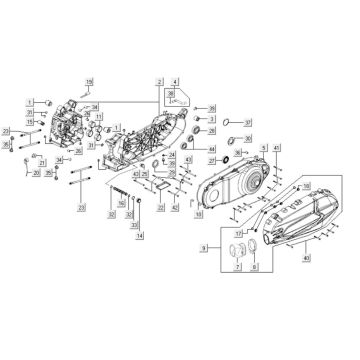 Carter - Coperchio carter Kymco Downtown 300i 4T LC bianco