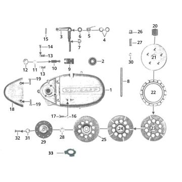 Carter lato frizione Zündapp GTS 50 517-40L5