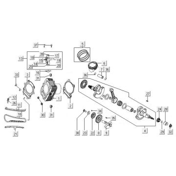 Cilindro - Pistone - Albero motore Kymco MXU 400 4T AC