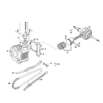 Cilindro - Albero motore GY6 10 / 12 pollice Euro 2←2018
