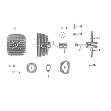 Cilindro - Pistone - Testata cilindro - Albero motore  Zündapp GTS 50 517-40L0