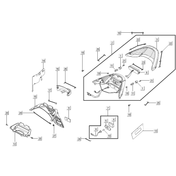 Fanale posteriore - Parafango posteriore Kymco Xciting 500R EVO 4T LC